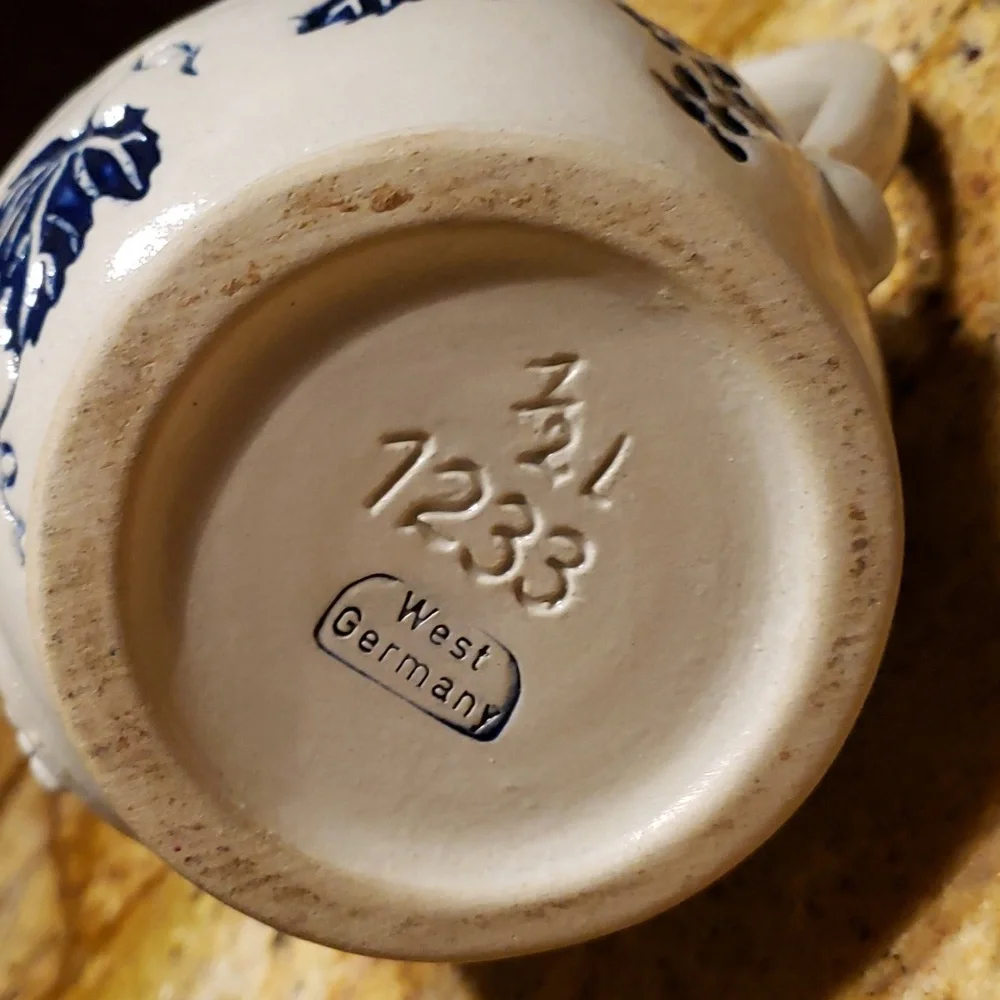 Vintage German Stoneware Classic Wine Pitcher 